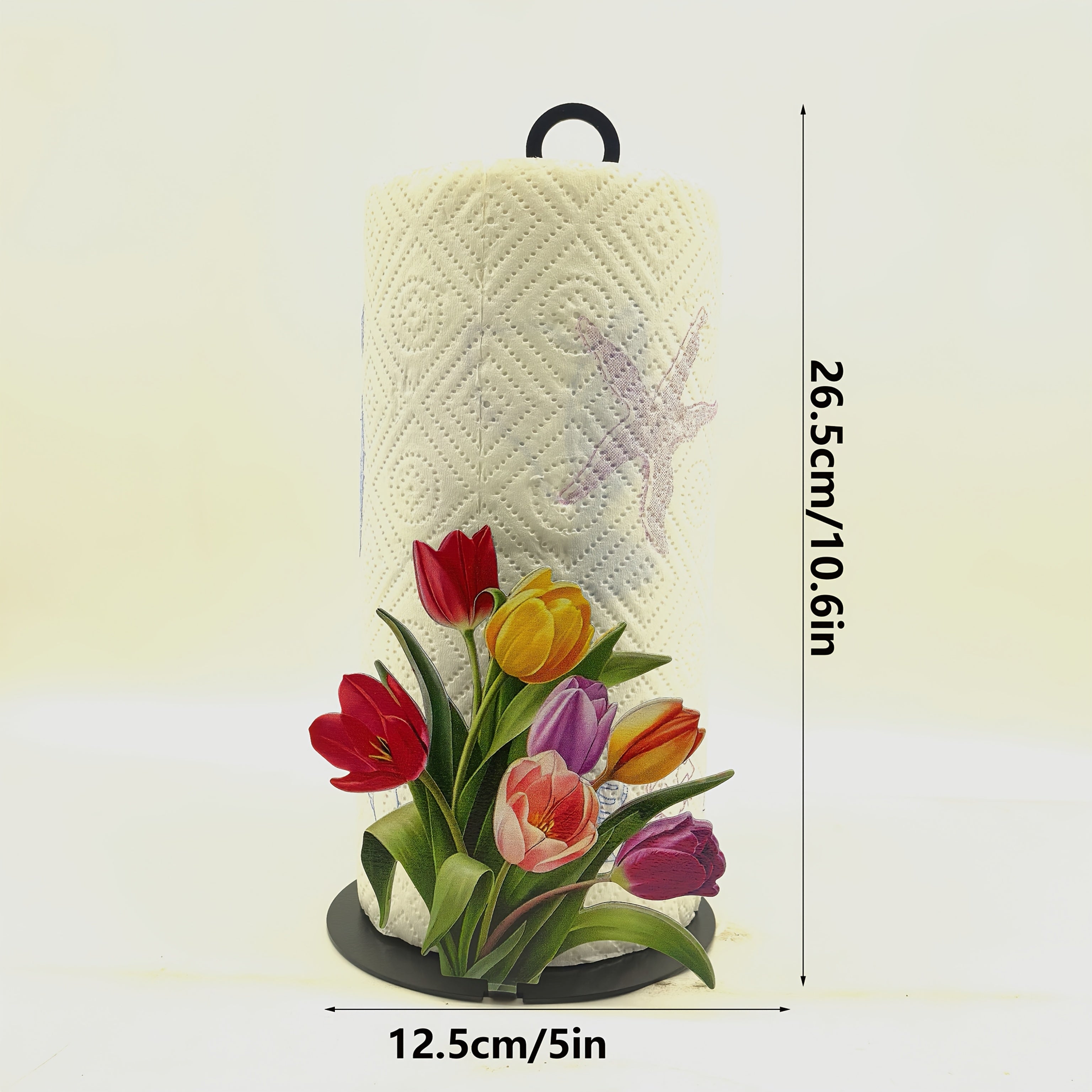 TulipHold | Gietijzeren Tulpen Papieren Handdoekhouder – Feestelijke Keuken- & Badkamerdecoratie