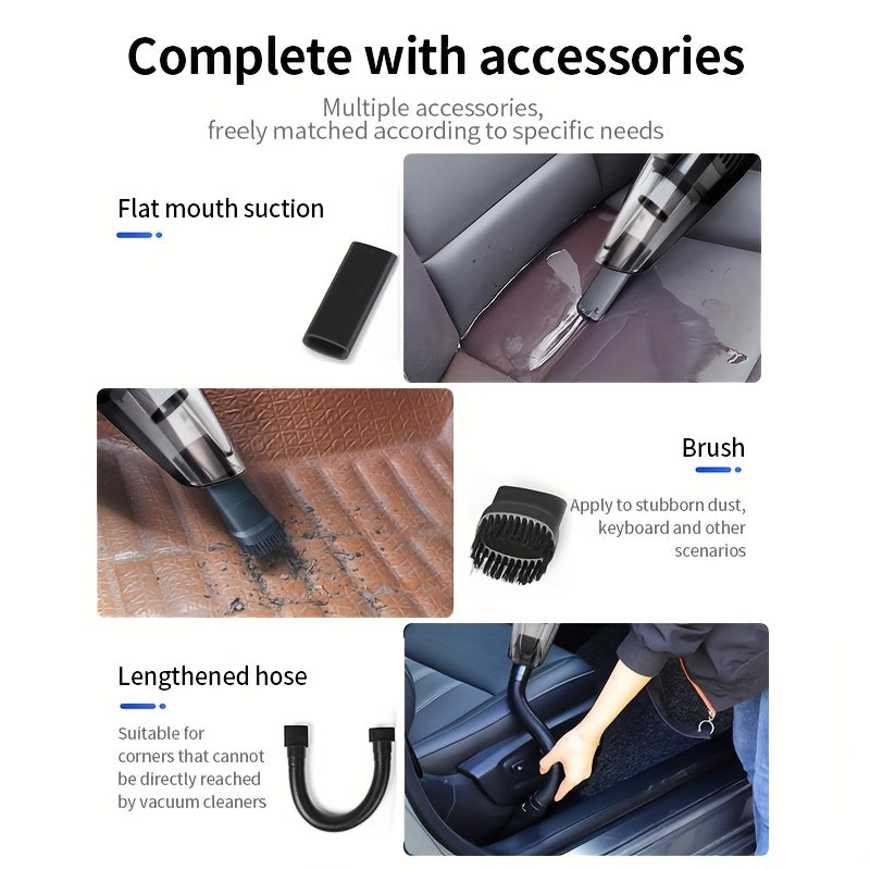 SwiftClean | Draadloze handstofzuiger – 4 kPa sterke zuigkracht, draagbare mini-USB-steelstofzuiger