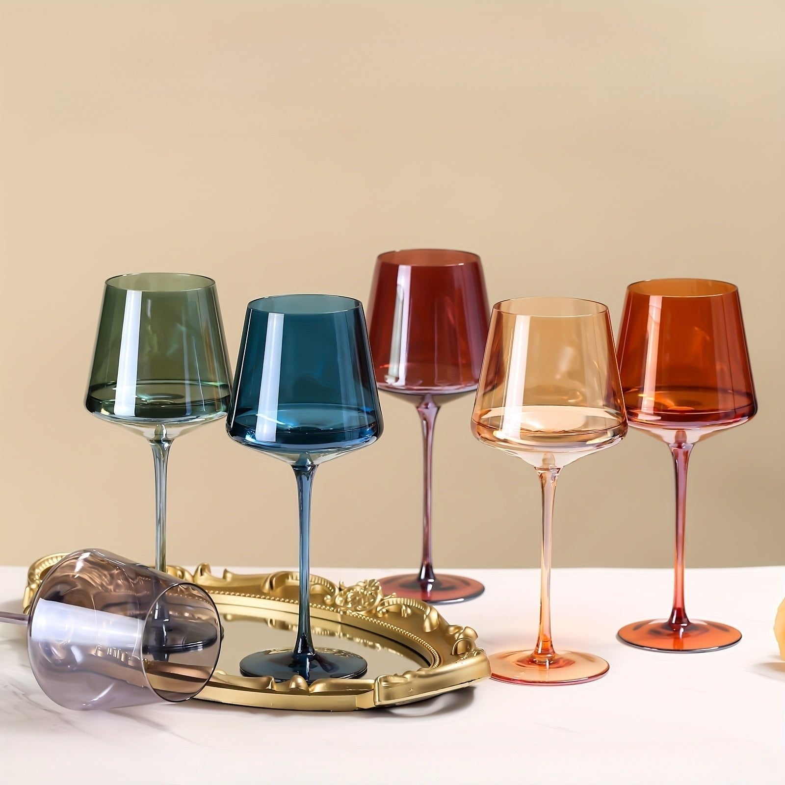 AuraGlass | Elegante Gekleurde Wijnglazen - Luxe Kristallen Wijnglazen voor Speciale Gelegenheden
