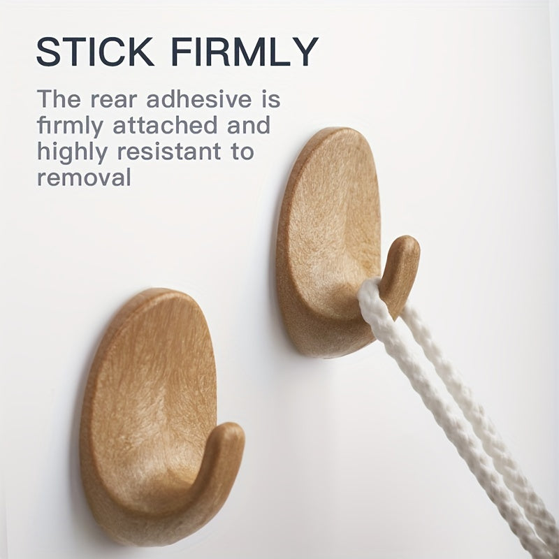 TimberGrip | Zelfklevende wandhaken in houtlook - Geen boor Zware plastic haken