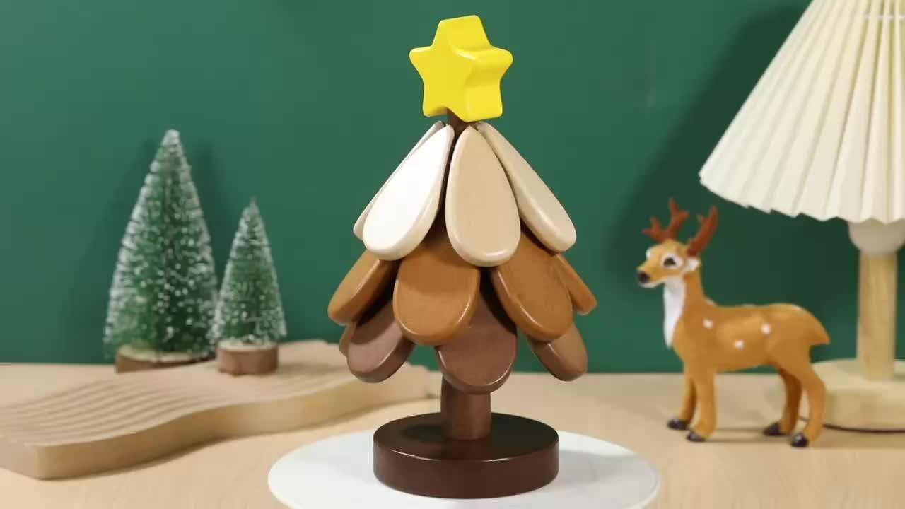 FestivCoast | Houten kerstboom onderzetters met standaard – 3 stuks, creatief boomvormig, hittebestendig