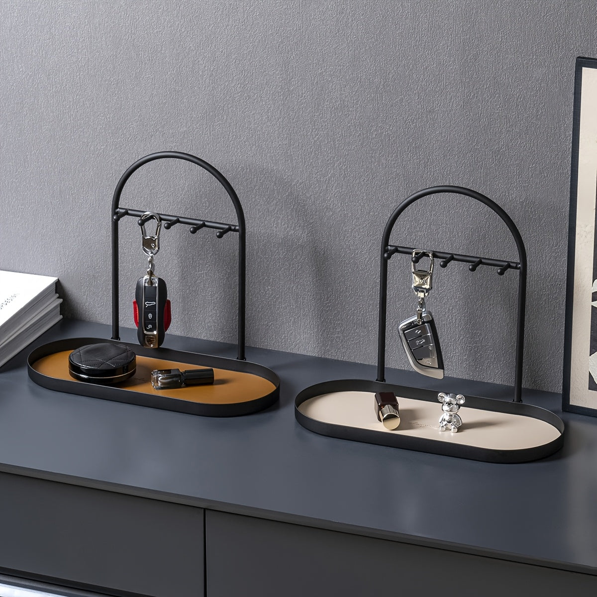 Ovaluxe | Elegant ovaal metalen juwelen- en sleutelbakje - multifunctioneel opbergsysteem voor de ingang en het dressoir