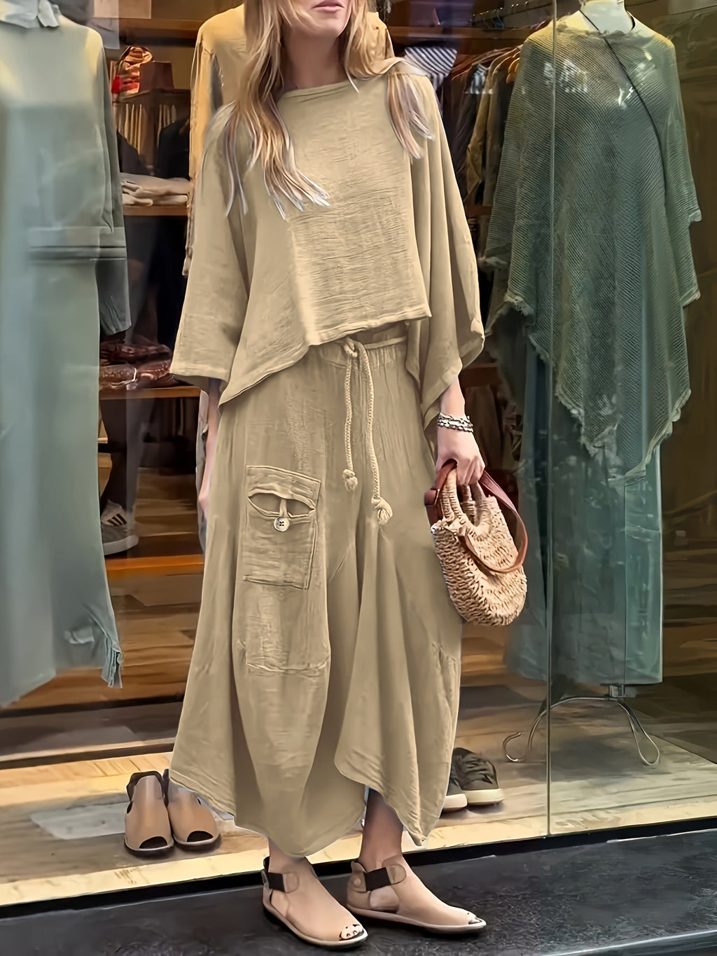 Lyrissea | Dames 2-Delige Top & Rok Set – Losse Casual Versleten Outfit, Zomerse Mode