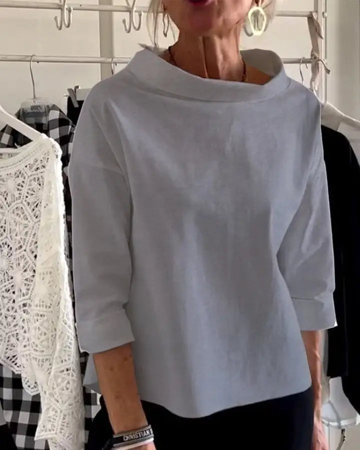Ulmaria | Casual Blouse met 3/4 Mouwen – Luchtige Top met Relaxte Pasvorm voor Elke Dag