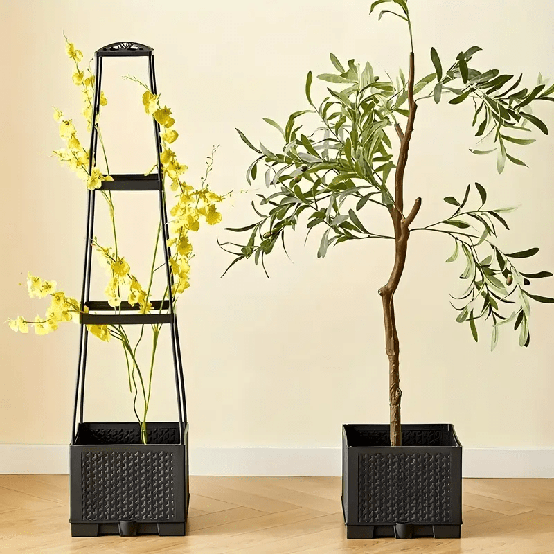 GridGrow | Zelfbewaterende Tomatenplantbox – Duurzame Plastic Vierkante Plantenbak