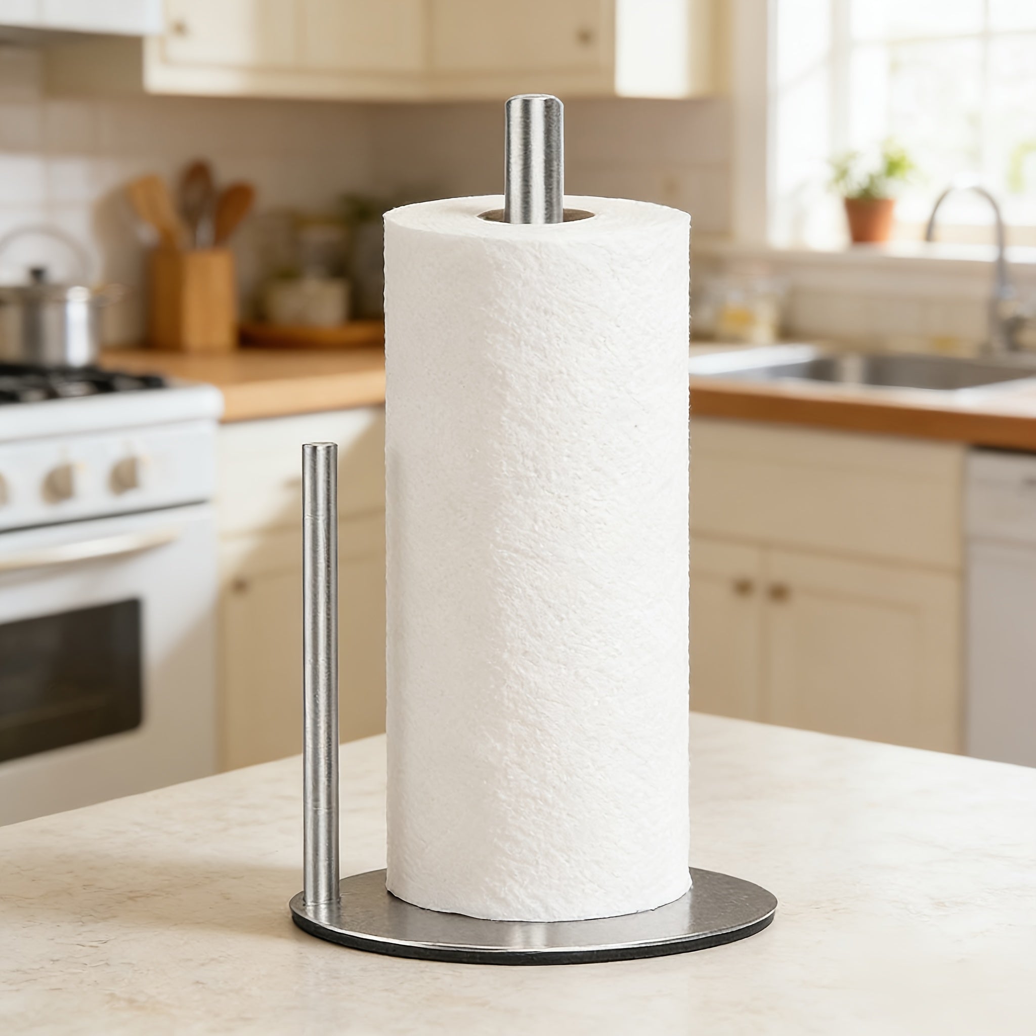 SleekRoll | Roestvrijstalen keukenrolhouder – Organizer voor keukenrollen