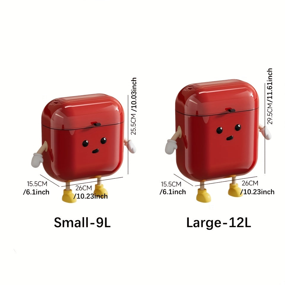 HappyBin | Stijlvolle afvalbak en opbergmand voor aan de muur, lekvrij, grote opening, cartoonontwerp