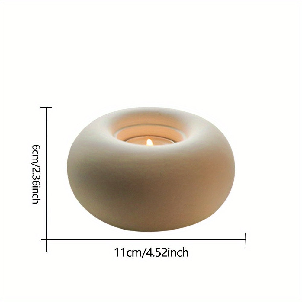 CandleNest | Keramische Donut Kaarsenhouder – Modern Vintage Tafelstuk, Decoratieve Centerpiece