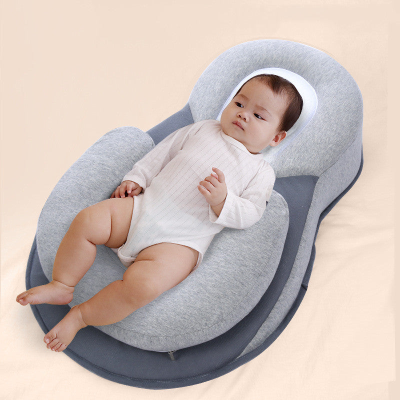 BabyNest | Ergonomisch katoenen babykussen – Verhoogd steunkussen, ademend, tegen plat hoofdje