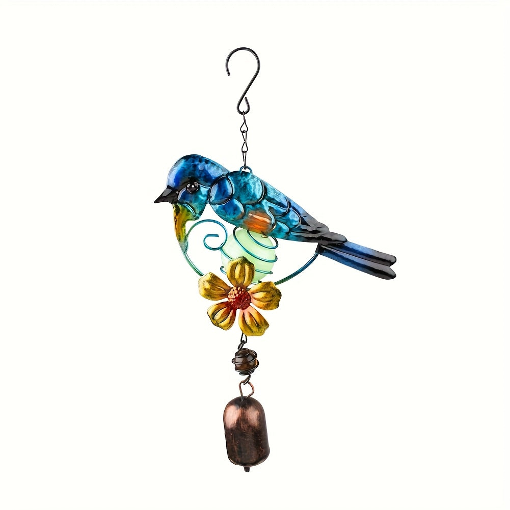 WingChime | Metalen Kolibrie Windgong voor Buiten, Tuindecoratie, Kleurrijke Veren Hangornament