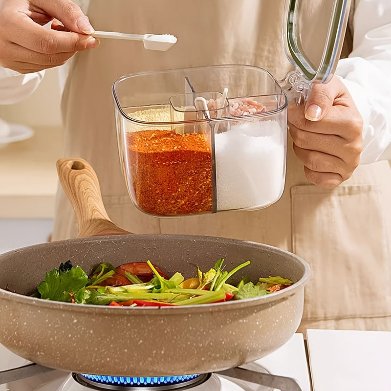 SpiceVault | 4-in-1 kruidenbox – luchtdichte klapdeksel, kruidenorganizer met meerdere compartimenten voor in de keuken