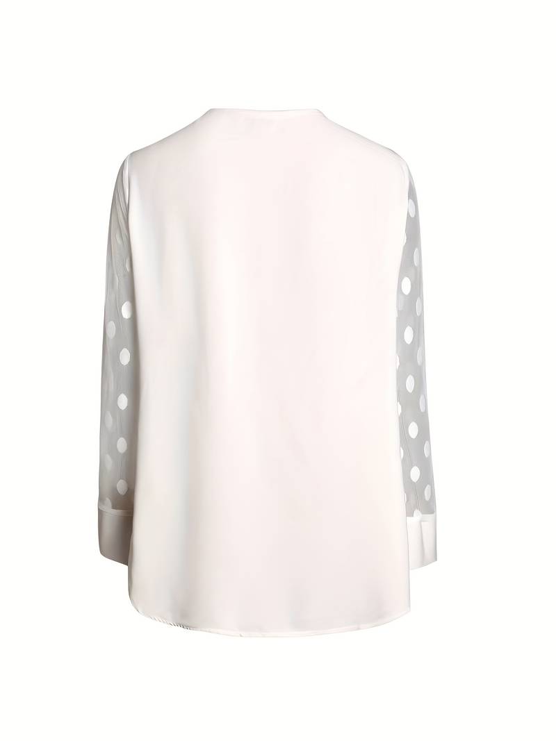 Jenia | Doorzichtige damesblouse – Chique, elegant shirt met lange mouwen van mesh