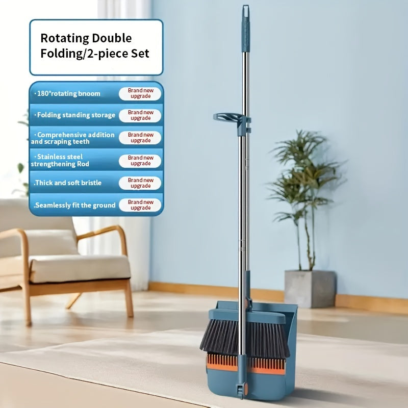 MagSweep | Magnetische, draaibare bezem en stoffer - 180° verstelbare lange steel voor thuis