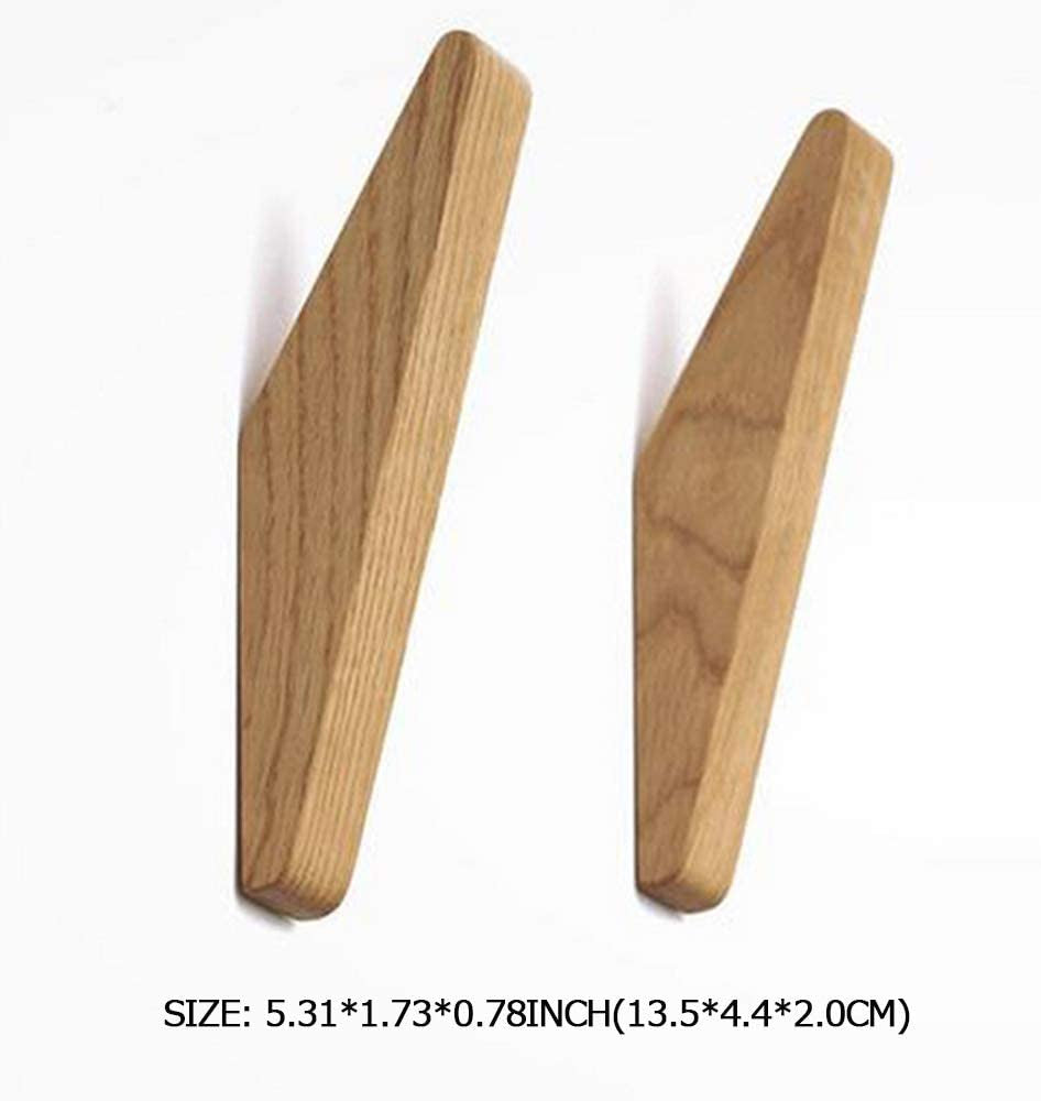 ElmHooks | Set van 6 Scandinavische houten wandhaken - minimalistische kapstok- en handdoekhangers