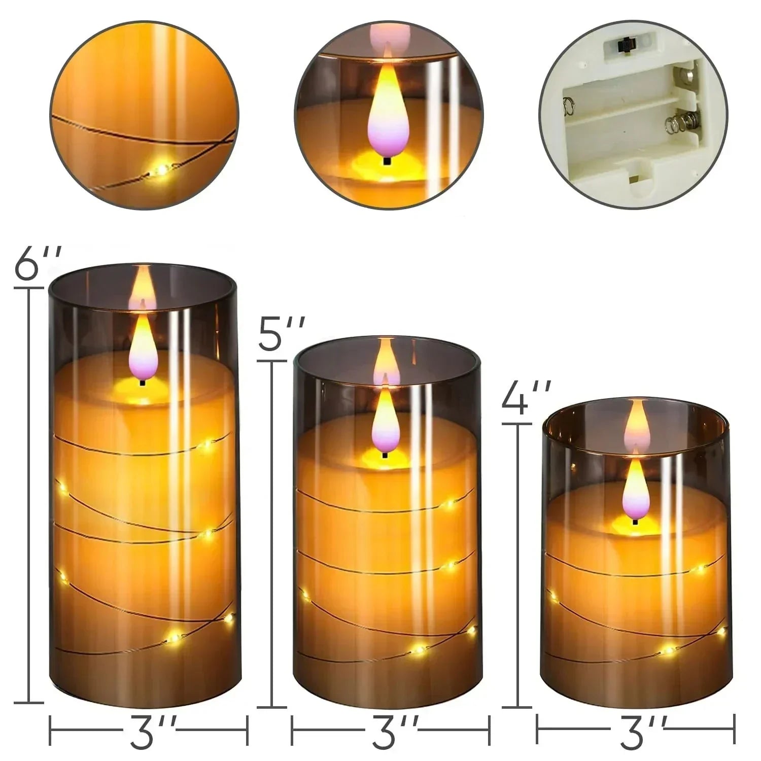GlowReal | Realistische LED-kaarsen zonder vlam – decoratieve sfeerverlichting voor thuis, werkt op batterijen