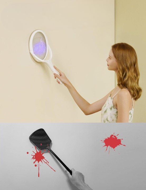 ElectraZap | Oplaadbare elektrische insectenverdelger – roterende vliegenmepper, USB-aangedreven insectenverdelger