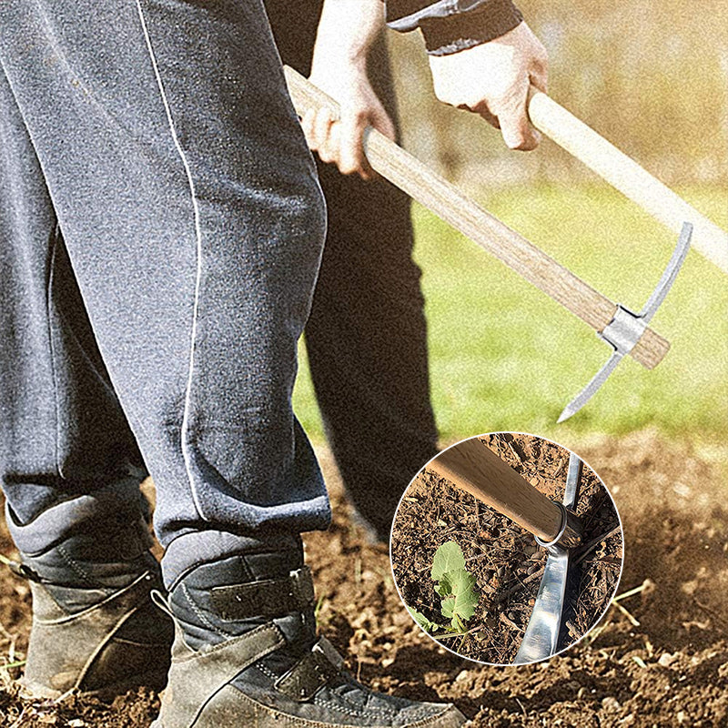 RootPick | Roestvrijstalen Tuinhak met Dubbele Kop – Zware Tuinmattock