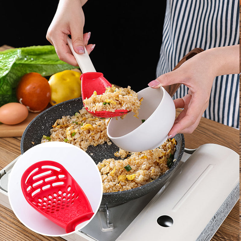 FlexSpoon | Alles-in-één keukenschep – roeren, pureren, uitlekken en persen, hittebestendig, gemakkelijk schoon te maken