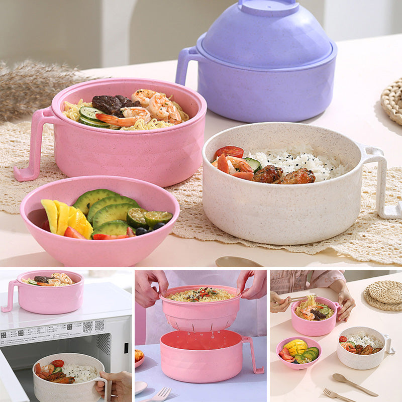 SavorCup | Magnetron Ramen Kom met Deksel & Handvatten - Instant Noodle Cooker, BPA-vrij