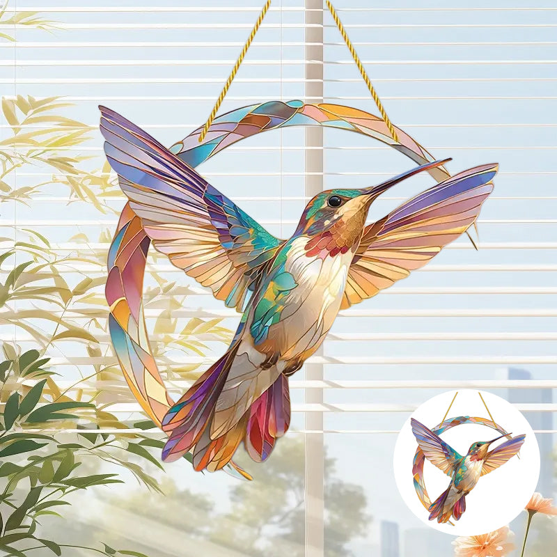 CelestiBird | Kolibrie Kristallen Zonnevanger - Elegante Hangende Raamdecoratie, Prisma Lichtvanger voor Huis & Tuin