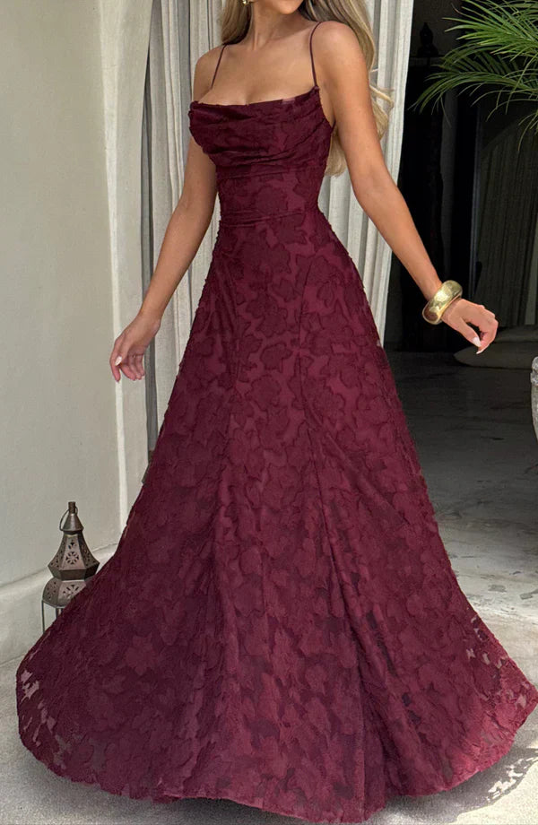 Ola | Elegante kanten maxi-jurk voor dames – formele lange jurk voor bruiloftsgasten