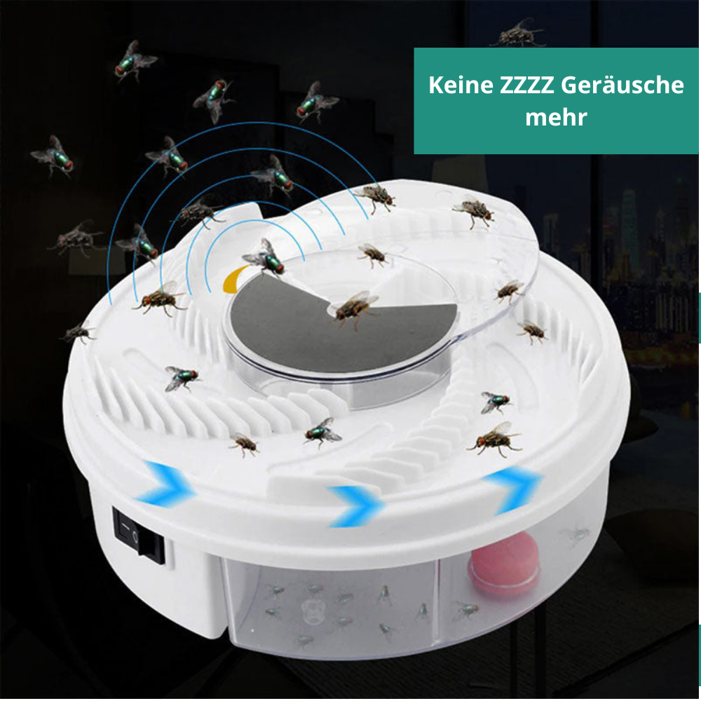 FlyGone | Elektrische automatische vliegenvanger - Stille insectenvanger voor binnen met lokaasbakje
