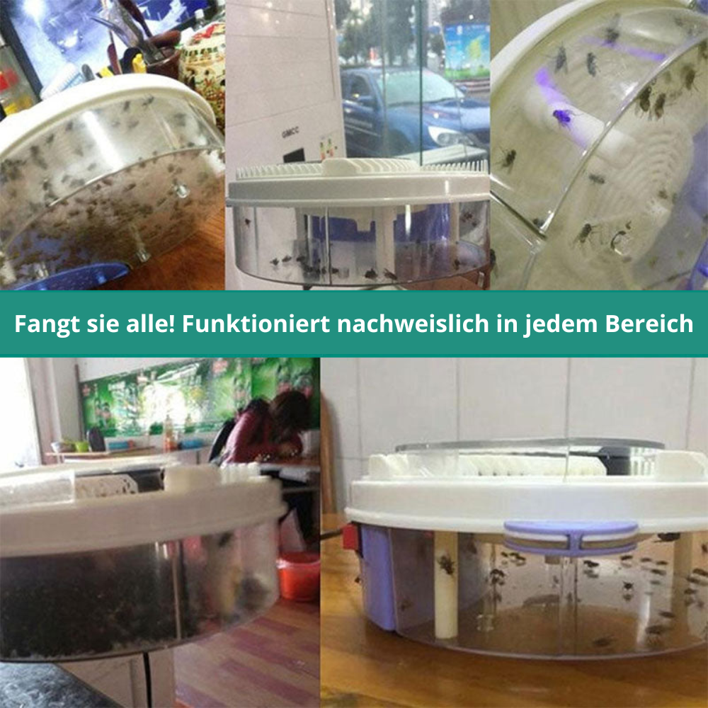 FlyGone | Elektrische automatische vliegenvanger - Stille insectenvanger voor binnen met lokaasbakje
