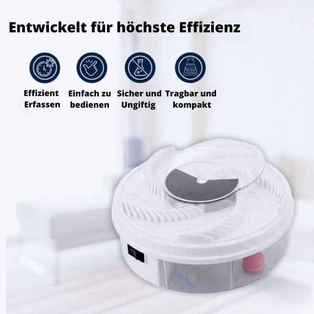 FlyGone | Elektrische automatische vliegenvanger - Stille insectenvanger voor binnen met lokaasbakje
