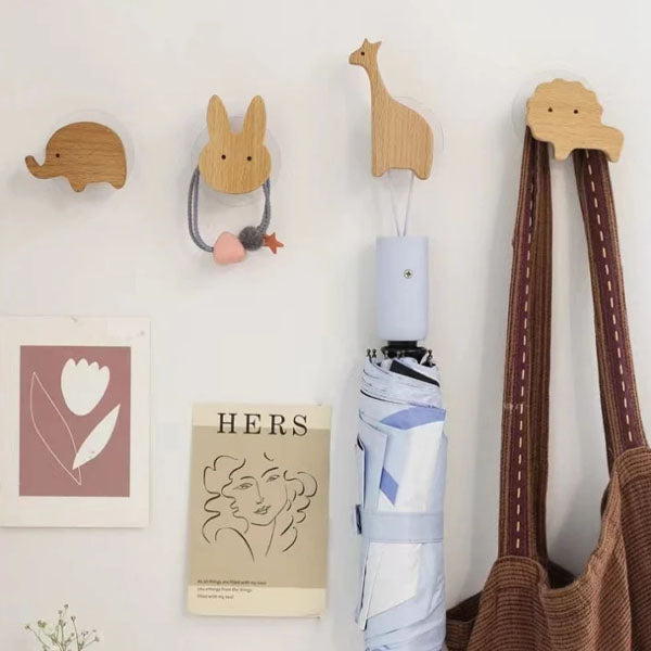 TundraHook | Wandhaak Scandinavische Houten Dieren - Kapstokhaak & Hoedhaak in Rustieke Stijl