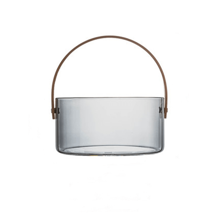 EleganceBasket | Glazen Opbergmanden met Houten Handvatten - Home Décor en Opbergruimtes