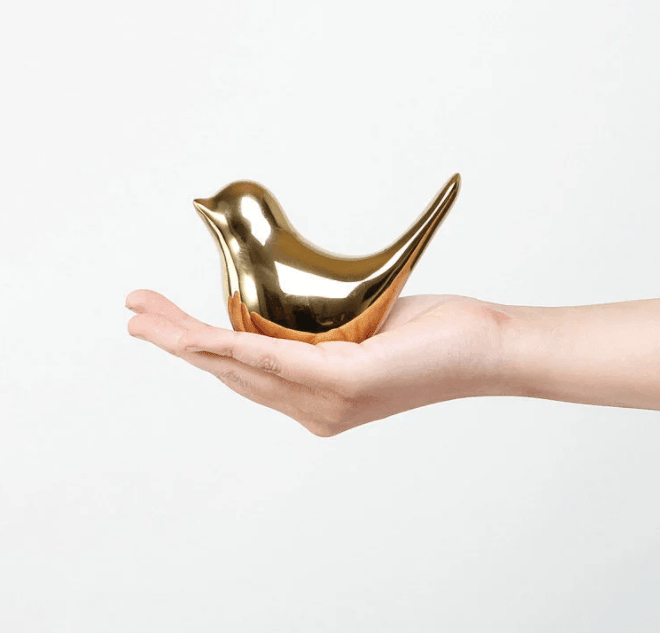 DazzleChirp | Elegante gouden keramische vogelbeeldjes
