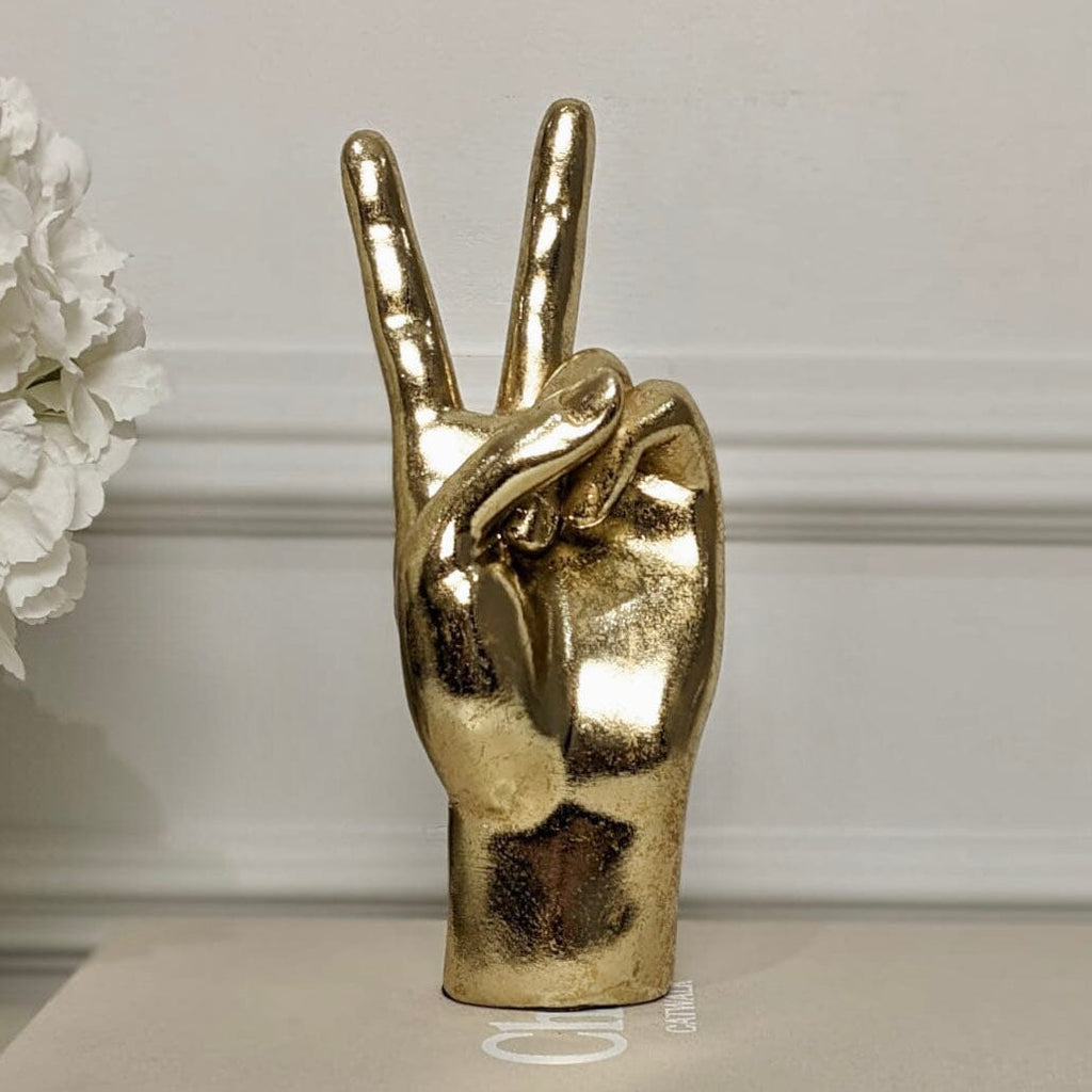 RadiantPeace | Luxe Gouden Vredesteken Handdecoratie