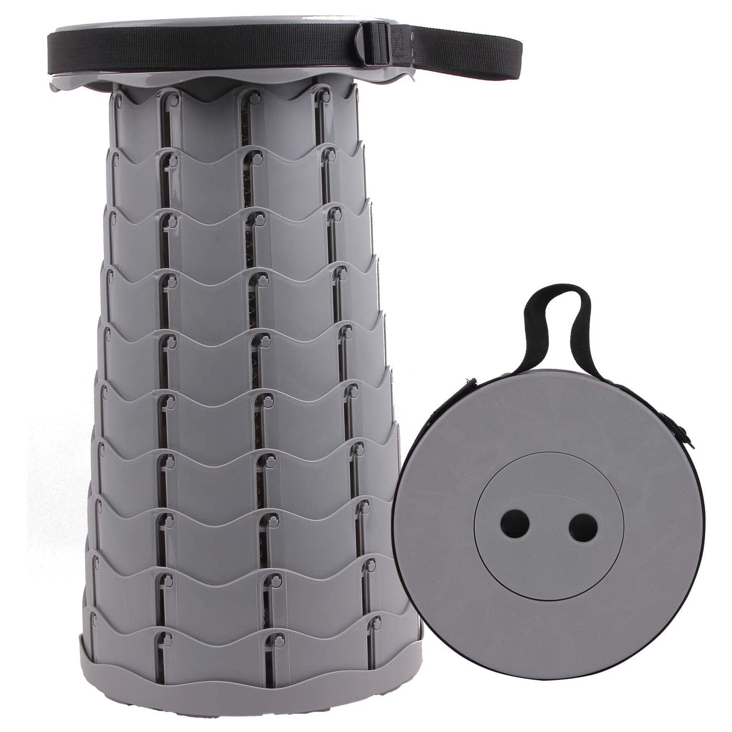 PackSit | Opvouwbare kruk – Draagbare zitplaats voor kamperen, vissen en wandelen, met verstelbare hoogte