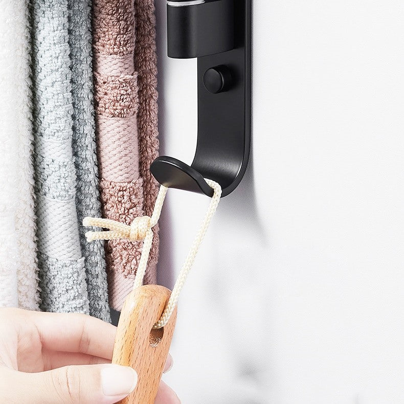 TowelArch | 5-armige handdoekhouder - zwart metaal, moderne badkamer organizer, Ruimte-besparend ontwerp