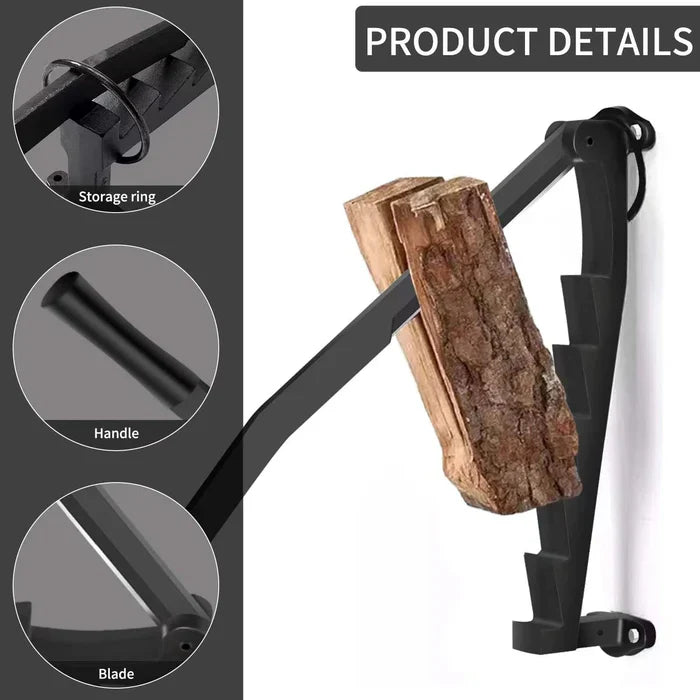 LogBlade | Hangende houtkloofmachine van koolstofstaal – Draagbare, aan de muur te bevestigen houtkloofmachine