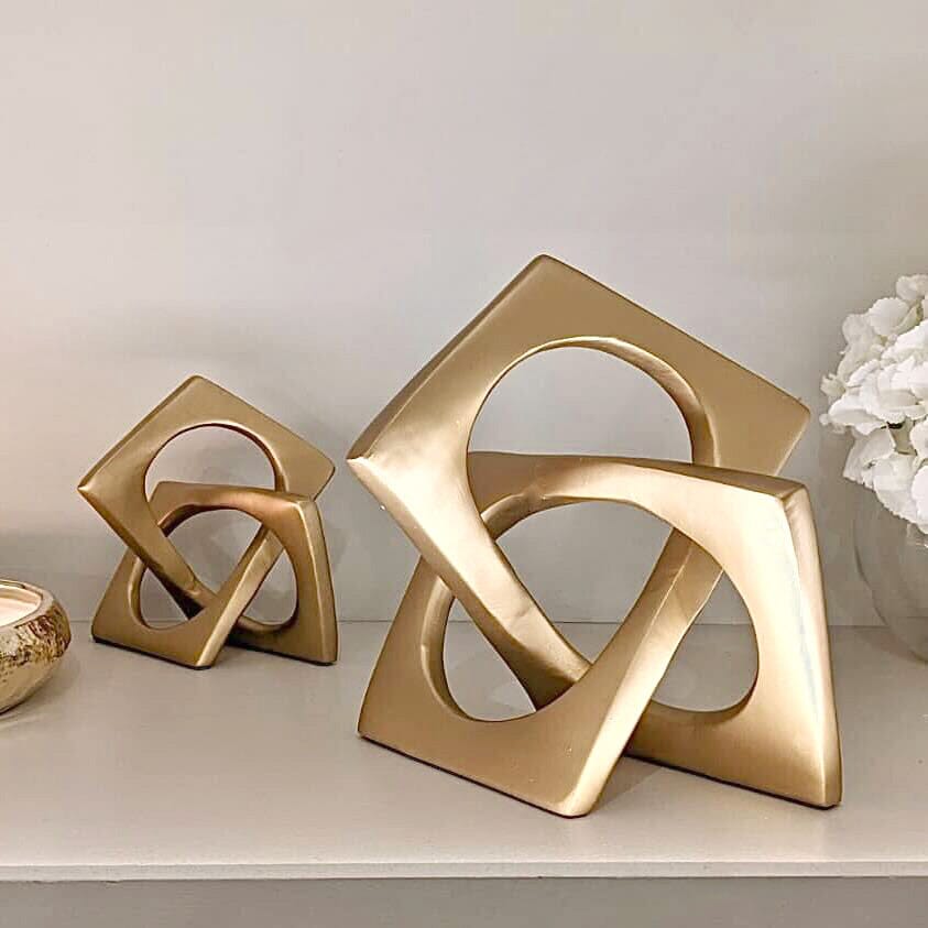 KnotChic | Verfijnde gouden decoratieve knoop sculptuur