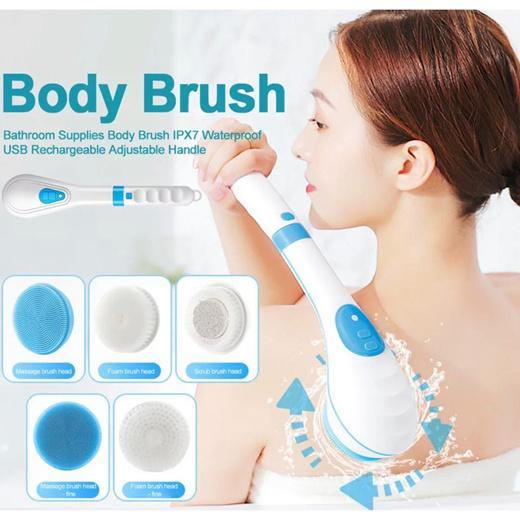 SpaSphere | 5-in-1 elektrische doucheborstel met massagekop en scrubkop – lichaamsreiniging