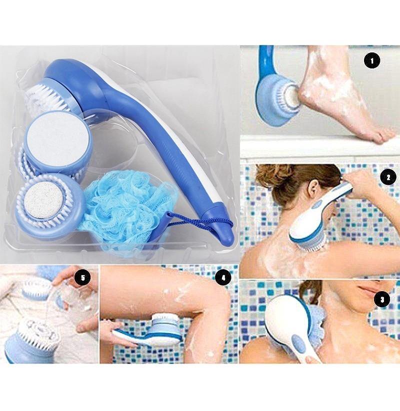 SpaSphere | 5-in-1 elektrische doucheborstel met massagekop en scrubkop – lichaamsreiniging