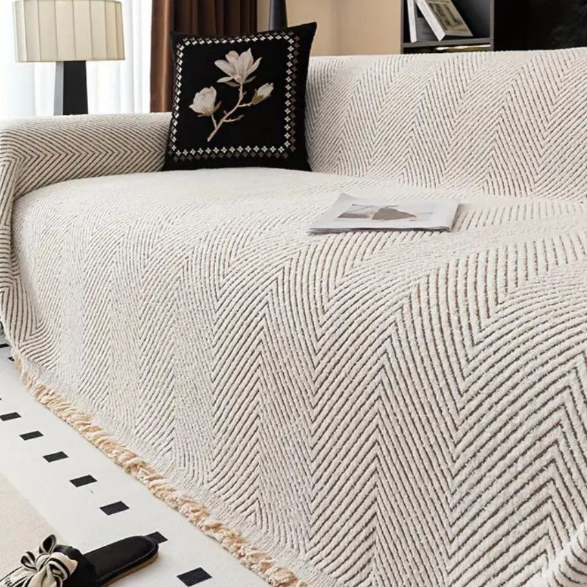 PatternNest | Visgraat bankhoes, beschermende microvezel, waterafstotend, machinewasbaar