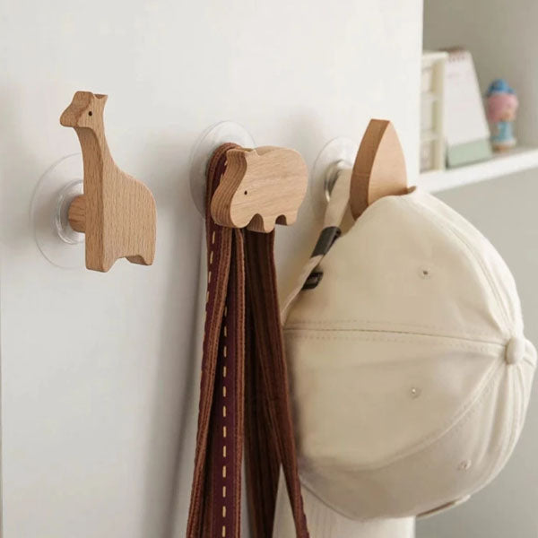 TundraHook | Wandhaak Scandinavische Houten Dieren - Kapstokhaak & Hoedhaak in Rustieke Stijl