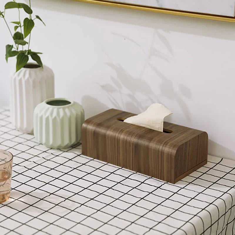 TissueNest | Walnoothouten tissuebox, massief hout, elegant en functioneel
