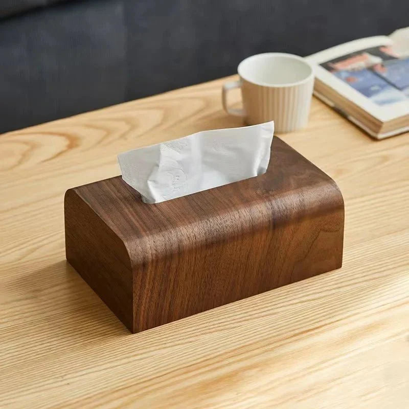 TissueNest | Walnoothouten tissuebox, massief hout, elegant en functioneel