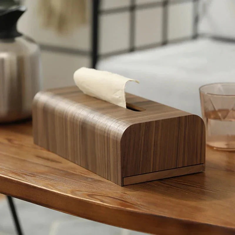 TissueNest | Walnoothouten tissuebox, massief hout, elegant en functioneel