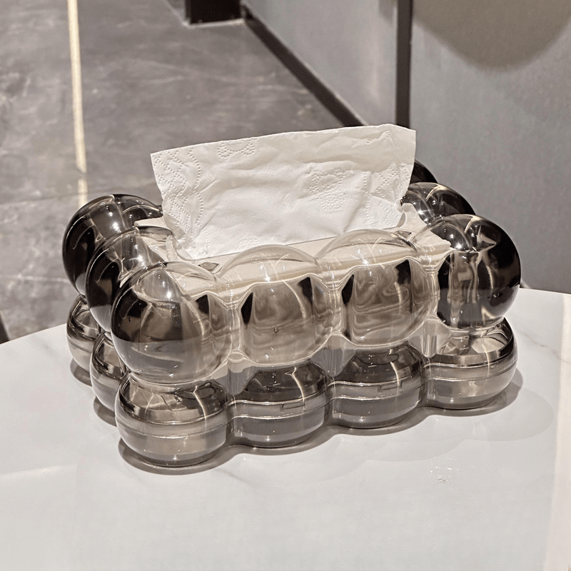 LucidBox | Moderne sculpturale acryl tissuebox, glanzende transparante decoratieve vaas