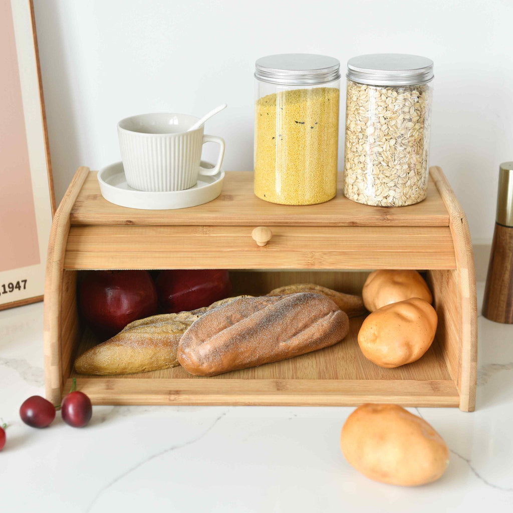 LoafVault | Bamboe houten broodtrommel met schuifdeksel – Vers brood bewaren