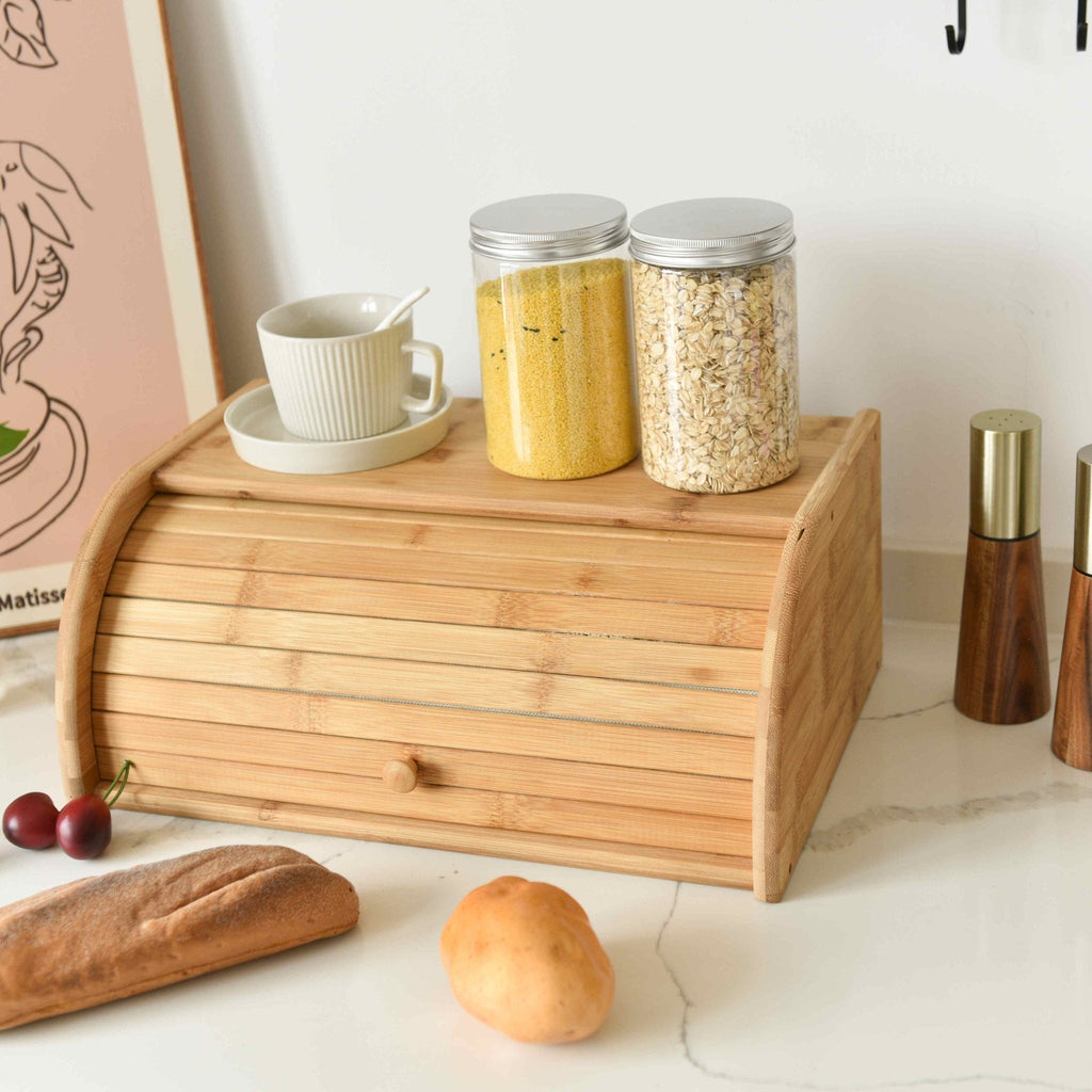 LoafVault | Bamboe houten broodtrommel met schuifdeksel – Vers brood bewaren