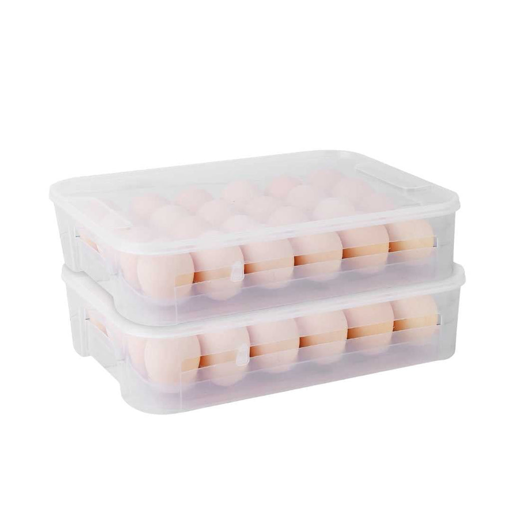 EggStacker | Stapelbare plastic eierdozen – capaciteit voor 24 eieren, keukenorganizer, duurzame voedselbewaarbak