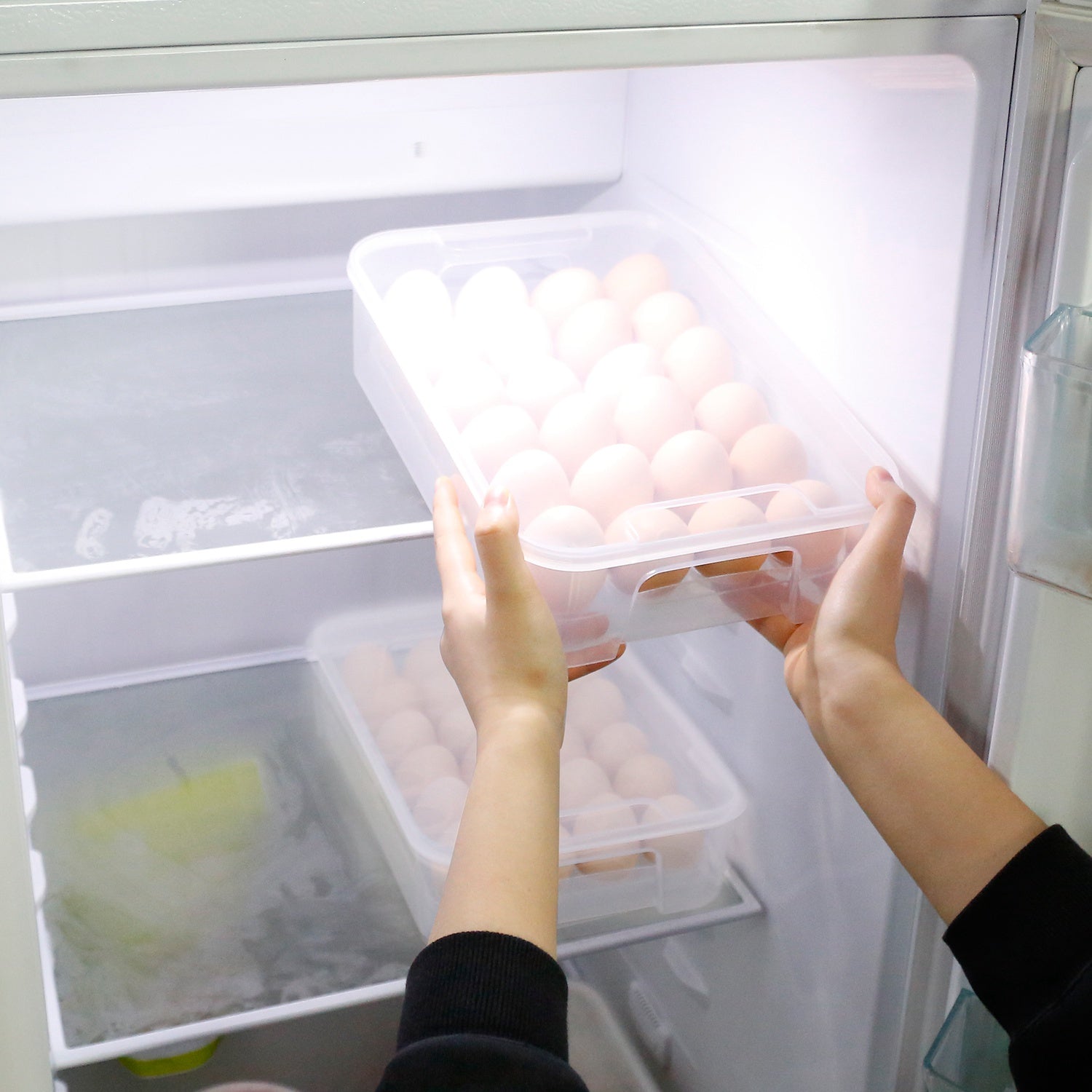 EggStacker | Stapelbare plastic eierdozen – capaciteit voor 24 eieren, keukenorganizer, duurzame voedselbewaarbak