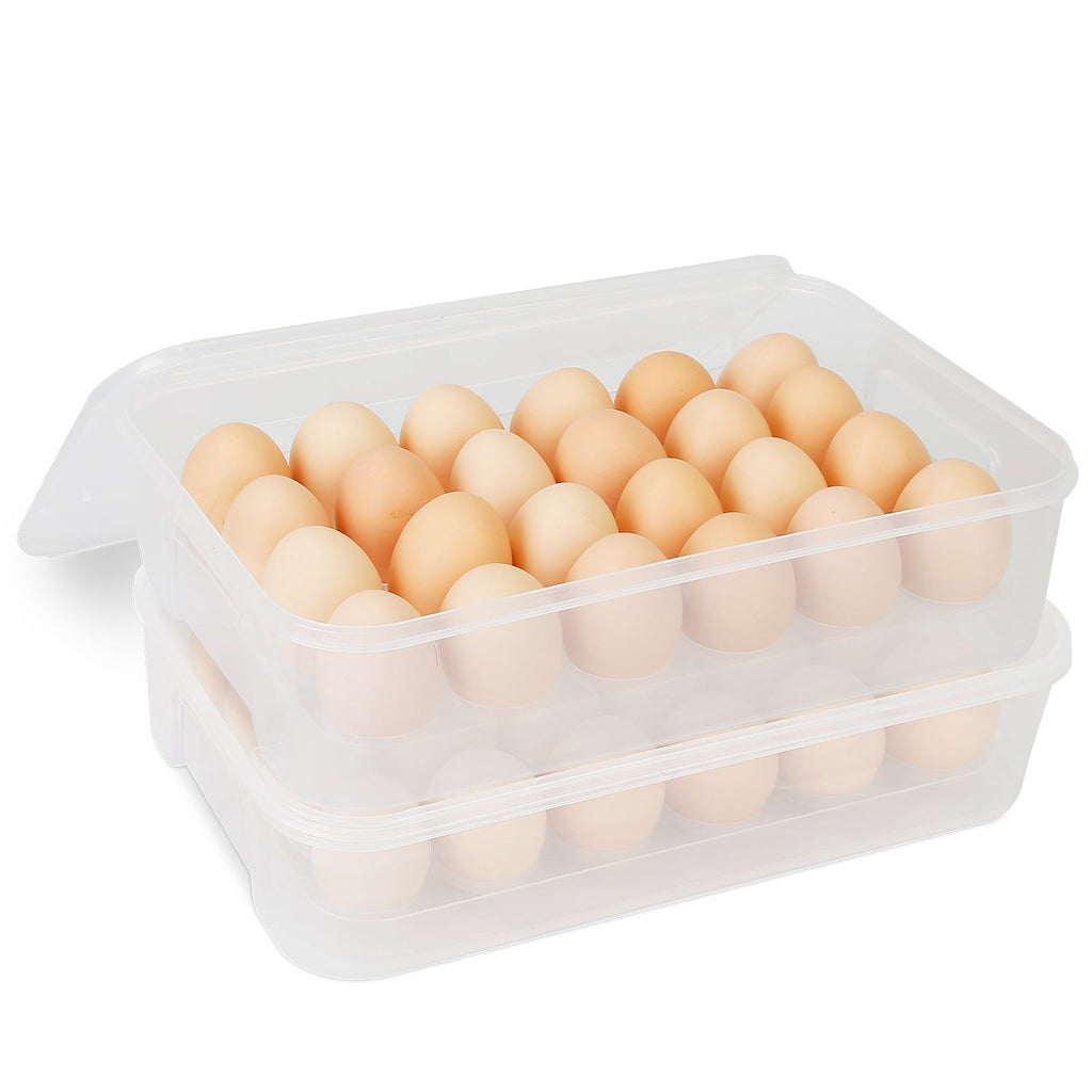 EggStacker | Stapelbare plastic eierdozen – capaciteit voor 24 eieren, keukenorganizer, duurzame voedselbewaarbak