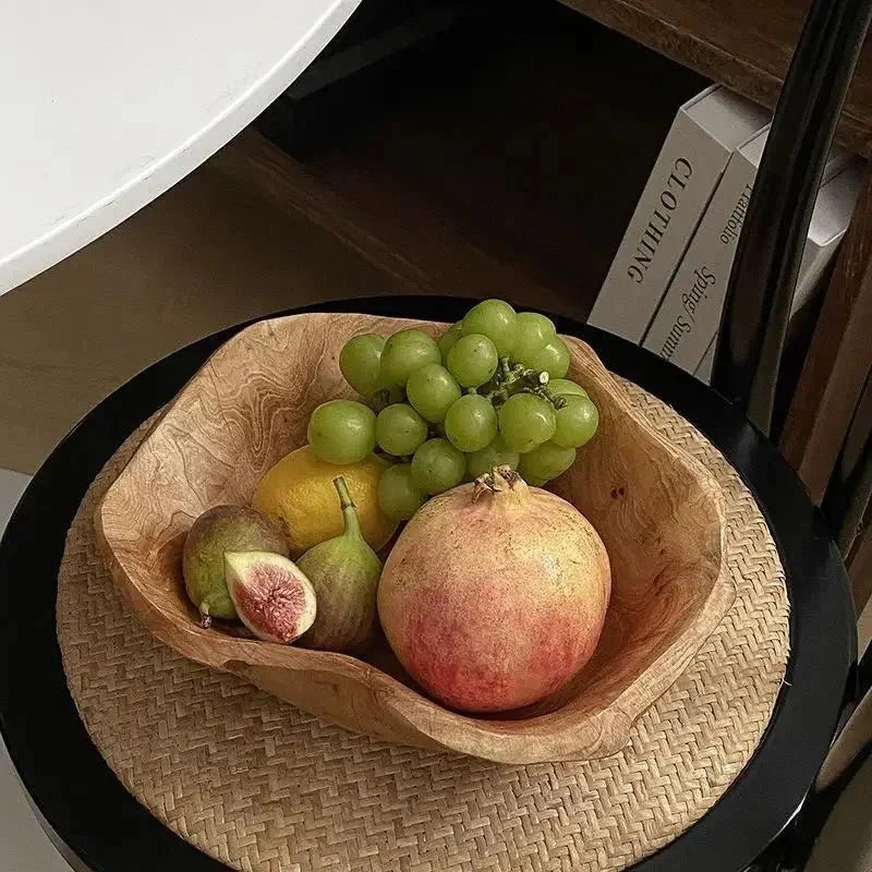 NaturaBowl | Handgesneden houten fruitschaal – natuurlijk, duurzaam en stijlvol voor in de keuken